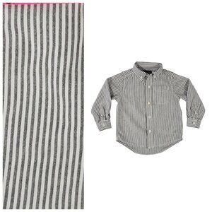 Boys The Children's Place Button Down Shirt 3T White Gray Striped
